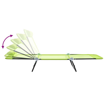 Espreguiçadeira dobrável 1-pessoa Verde 182 x 55 x 85.5cm Metal