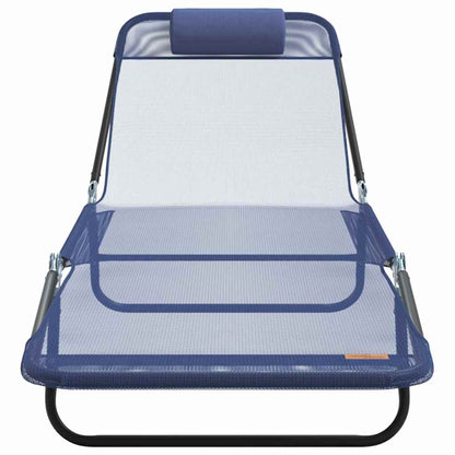 Espreguiçadeira dobrável 2 pcs Azul-marinho 182 x 55 x 85.5cm