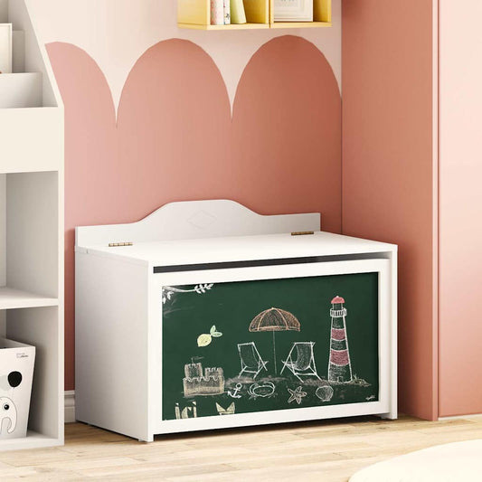Caixa com Quadro Negro com armazenamento Branco 73 x 40 x 55 cm