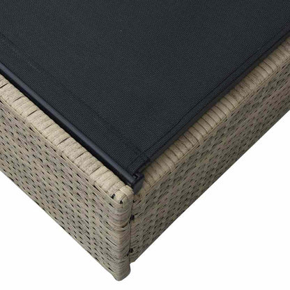 Espreguiçadeira com almofada Bege 60 x 200 x 27cm vime PE