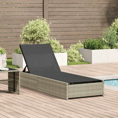 Espreguiçadeira com almofada Bege 60 x 200 x 27cm vime PE