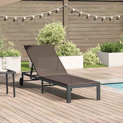 Cama de Sol 1-pessoa Castanho 60 x 200 x 27cm vime PE