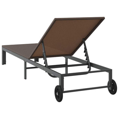 Cama de Sol 1-pessoa Castanho 60 x 200 x 27cm vime PE