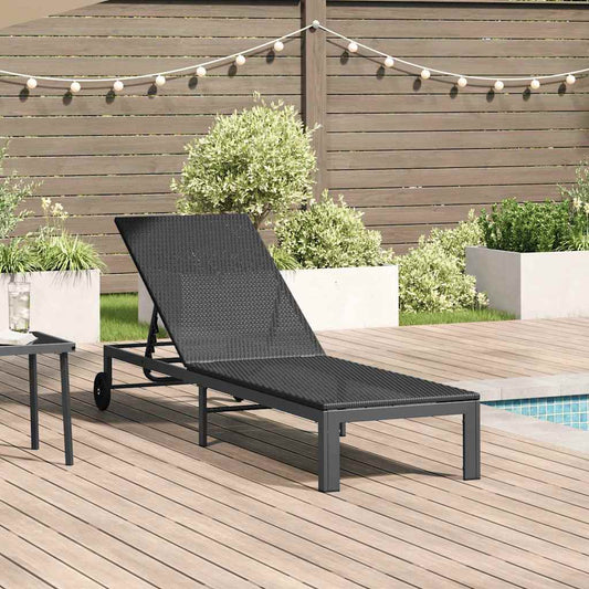 Cama de Sol 1-pessoa Preto 60 x 200 x 27cm vime PE