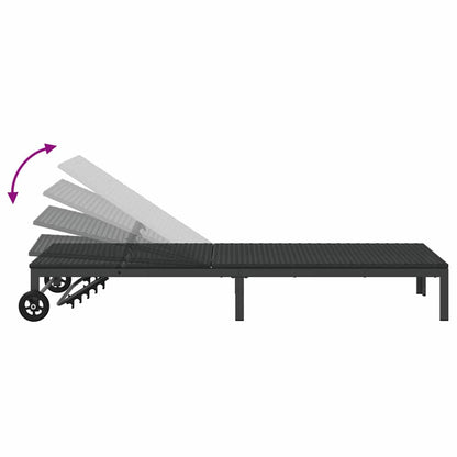 Cama de Sol 1-pessoa Preto 60 x 200 x 27cm vime PE
