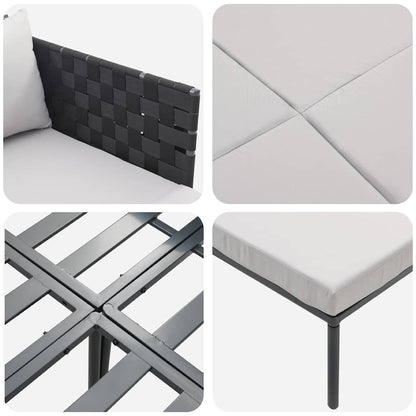 Cama de Sol com almofada Antracite 115 x 153 x 69.5cm Aço