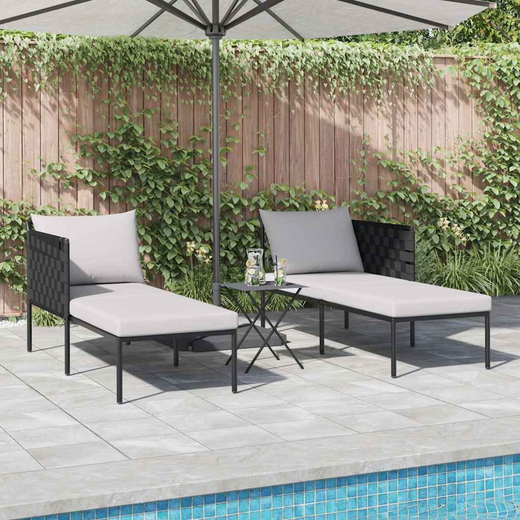 Cama de Sol com almofada Antracite 115 x 153 x 69.5cm Aço