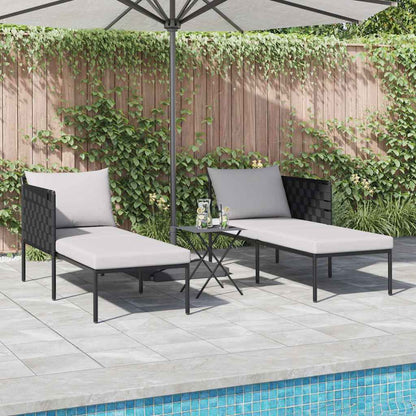 Cama de Sol com almofada Antracite 115 x 153 x 69.5cm Aço