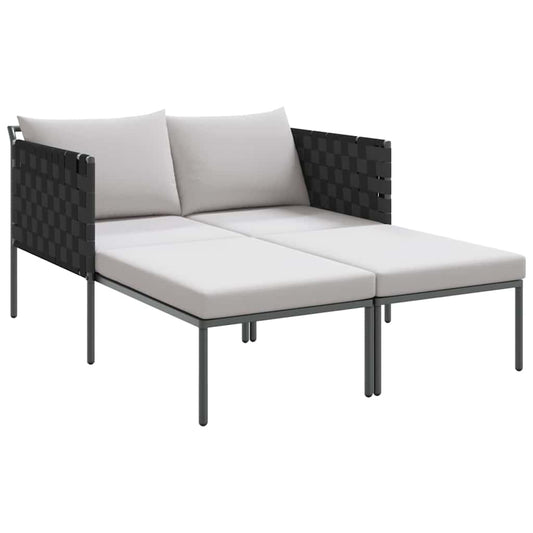 Cama de Sol com almofada Antracite 115 x 153 x 69.5cm Aço