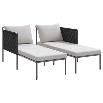 Cama de Sol com almofada Antracite 115 x 153 x 69.5cm Aço