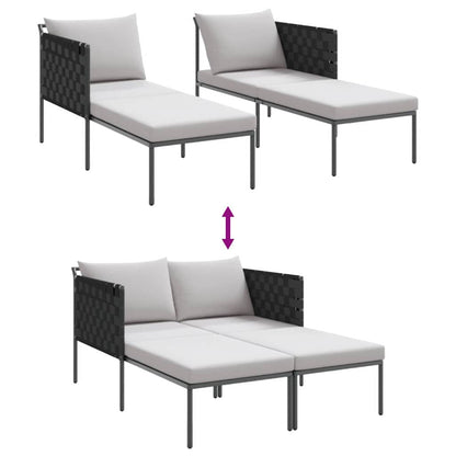 Cama de Sol com almofada Antracite 115 x 153 x 69.5cm Aço