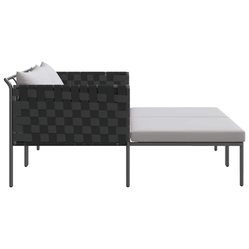 Cama de Sol com almofada Antracite 115 x 153 x 69.5cm Aço