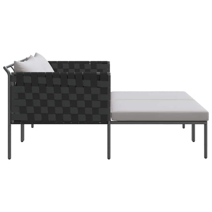 Cama de Sol com almofada Antracite 115 x 153 x 69.5cm Aço