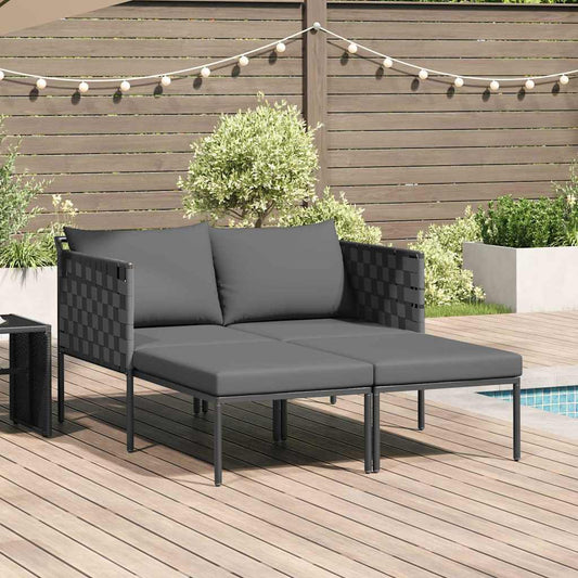 Cama de Sol com almofada Antracite 115 x 153 x 69.5cm Aço