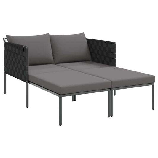 Cama de Sol com almofada Antracite 115 x 153 x 69.5cm Aço