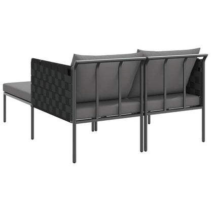 Cama de Sol com almofada Antracite 115 x 153 x 69.5cm Aço