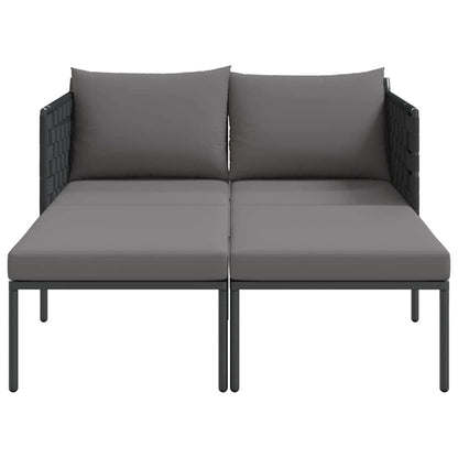 Cama de Sol com almofada Antracite 115 x 153 x 69.5cm Aço