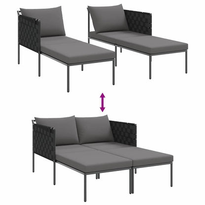 Cama de Sol com almofada Antracite 115 x 153 x 69.5cm Aço