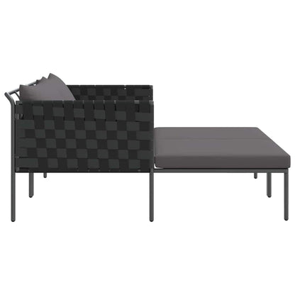 Cama de Sol com almofada Antracite 115 x 153 x 69.5cm Aço