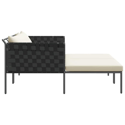 Cama de Sol com almofada Antracite 115 x 153 x 69.5cm Aço