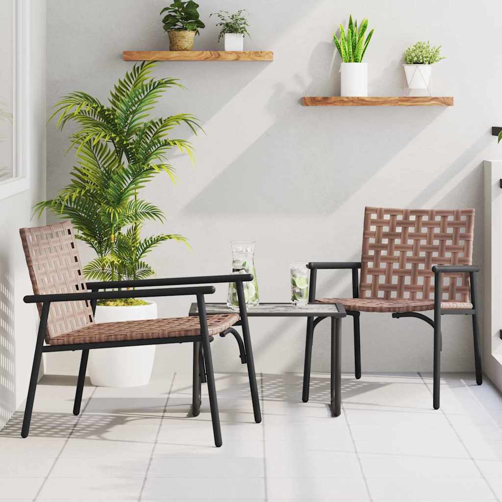 Cadeira de Jardim 2 pcs Preto 79 x 56 x 73.5cm vime PE