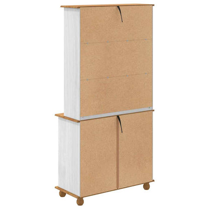 Hutch ASKIM Branco 91 x 40 x 184 cm Madeira de Pinheiro Sólida