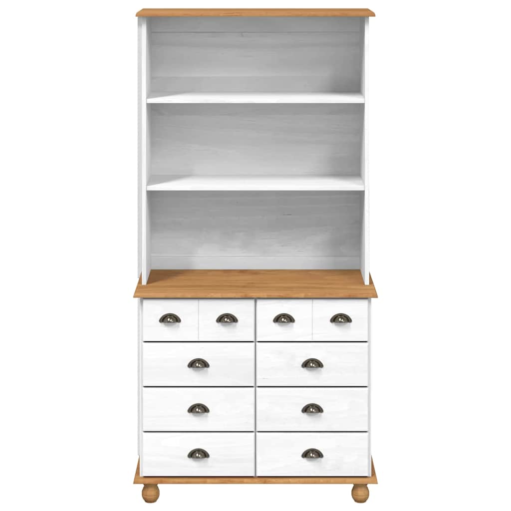 Hutch ASKIM Branco 91 x 40 x 184 cm Madeira de Pinheiro Sólida