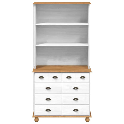 Hutch ASKIM Branco 91 x 40 x 184 cm Madeira de Pinheiro Sólida