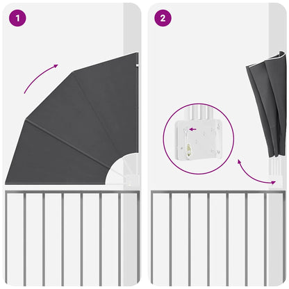 Tela de Privacidade para Varanda Preto 115 x 115 cm Poliéster