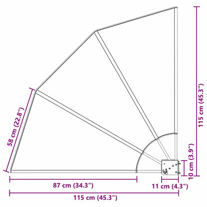Tela de Privacidade para Varanda Preto 115 x 115 cm Poliéster
