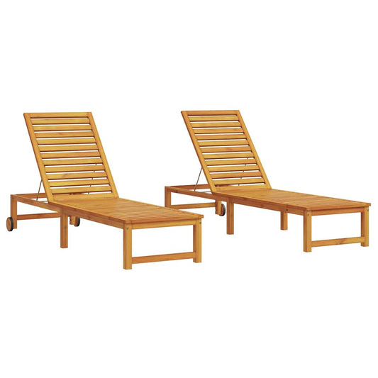 Espreguiçadeira 2-pessoa 2 pcs Castanho 53 x 202 x 89cm