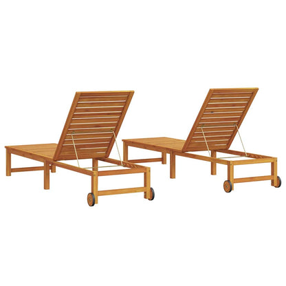Espreguiçadeira 2-pessoa 2 pcs Castanho 53 x 202 x 89cm