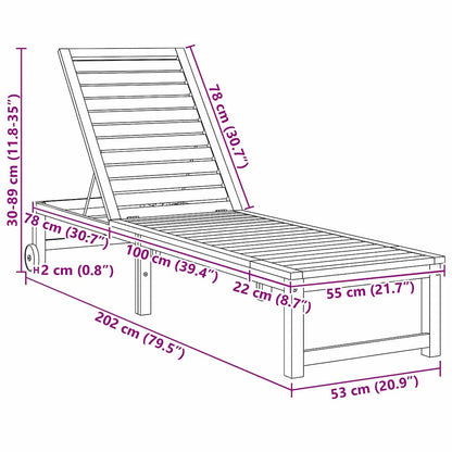 Espreguiçadeira 2-pessoa 2 pcs Castanho 53 x 202 x 89cm