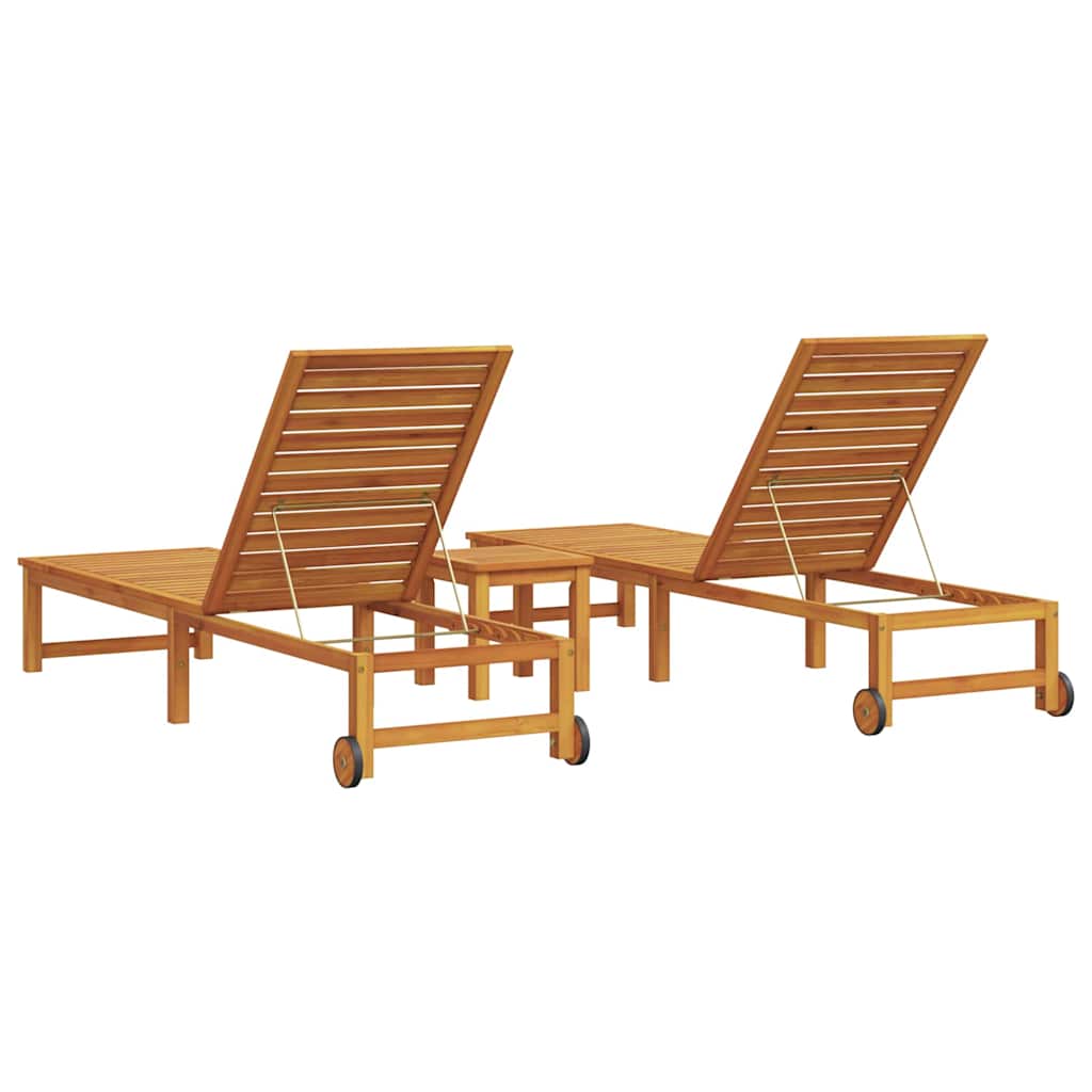 Espreguiçadeira 1-pessoa 3 pcs Castanho 35 x 35 x 34cm