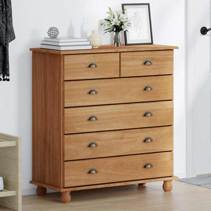 Cômoda ASKIM Castanho 91 x 40 x 95,5 cm Madeira de pinho maciça
