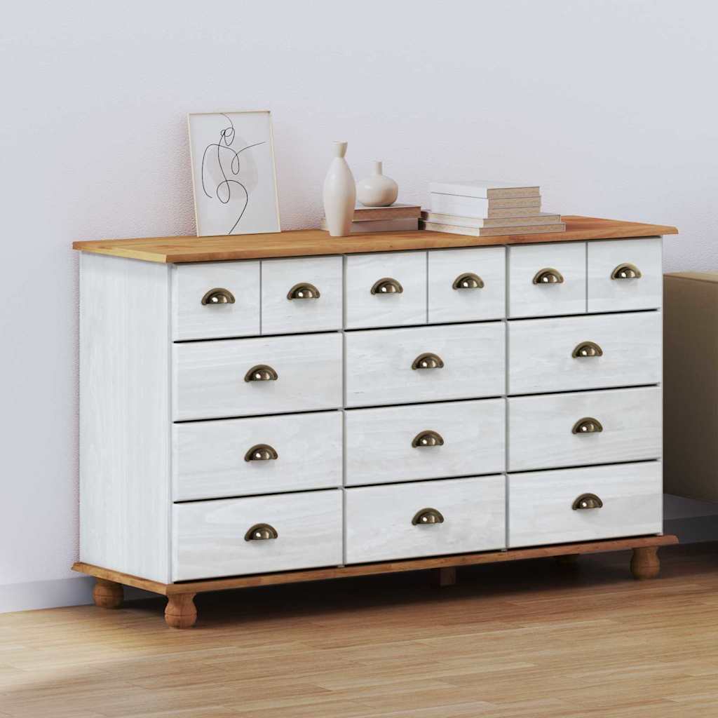 Cômoda ASKIM Branco 79 x 40 x 133.5 cm Madeira de pinho maciça