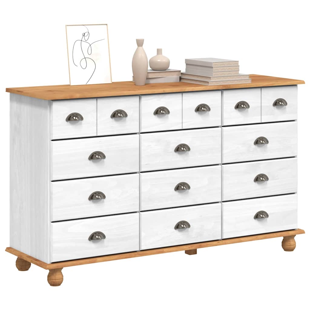 Cômoda ASKIM Branco 79 x 40 x 133.5 cm Madeira de pinho maciça