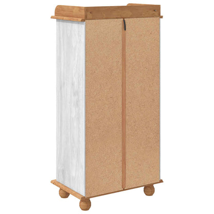 Armário de Vinho ASKIM Branco com Topo de Mel 57 x 37 x 114 cm