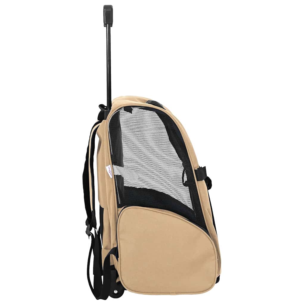Carrinho para animais de estimação 3 em 1 Design Areia 48x32x(57-106) cm Tecido Oxford