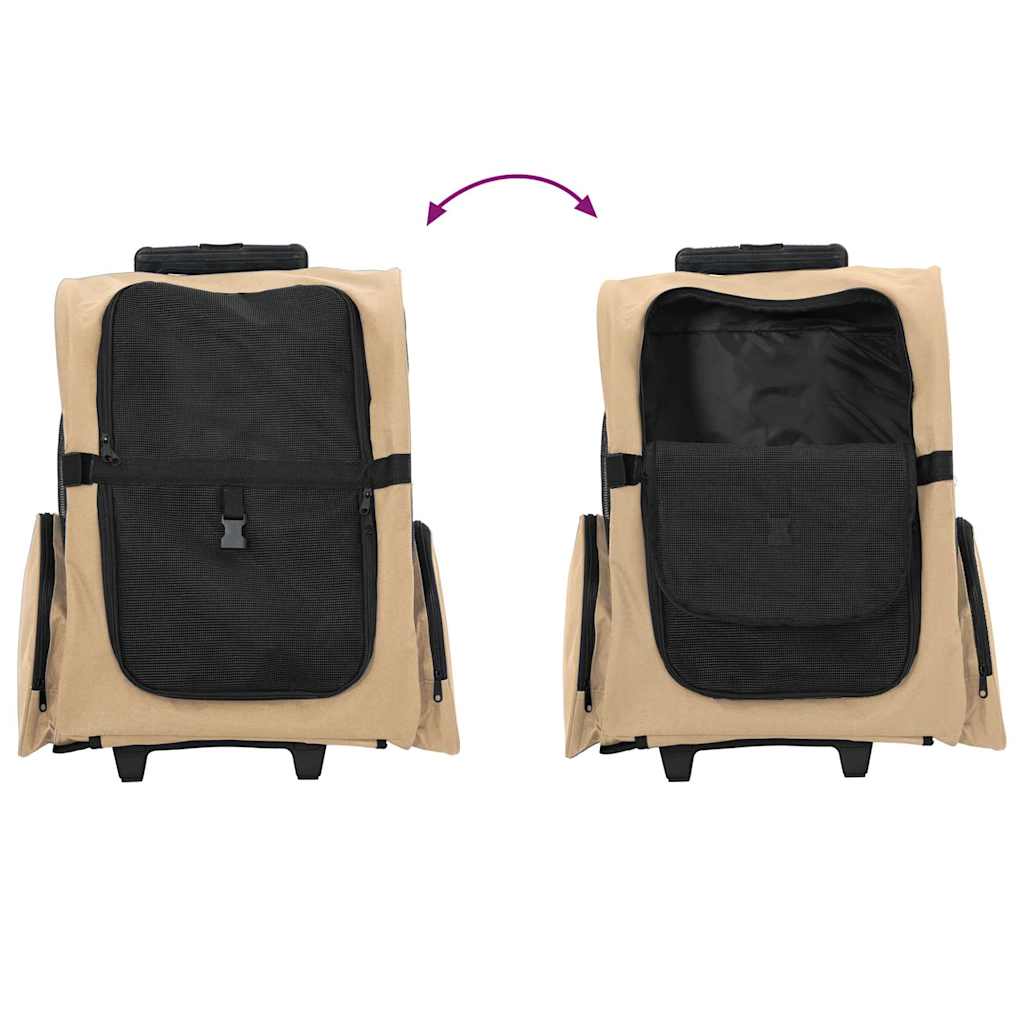 Carrinho para animais de estimação 3 em 1 Design Areia 48x32x(57-106) cm Tecido Oxford