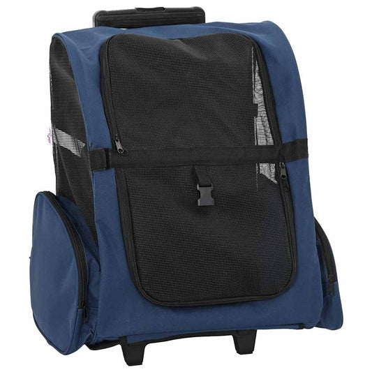 Carrinho para animais de estimação 3 em 1 Design Azul 48x32x(57-106) cm Tecido Oxford