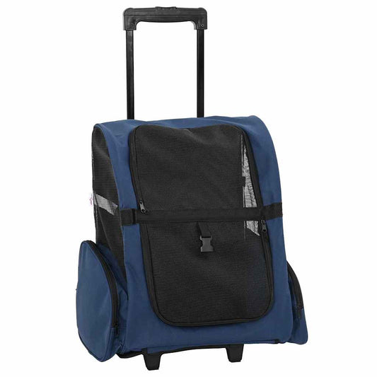 Carrinho para animais de estimação 3 em 1 Design Azul 48x32x(57-106) cm Tecido Oxford