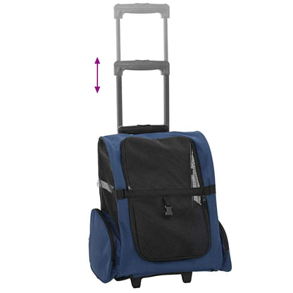 Carrinho para animais de estimação 3 em 1 Design Azul 48x32x(57-106) cm Tecido Oxford