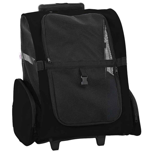 Carrinho para animais de estimação 3 em 1 Design Preto 48x32x(57-106) cm Tecido Oxford