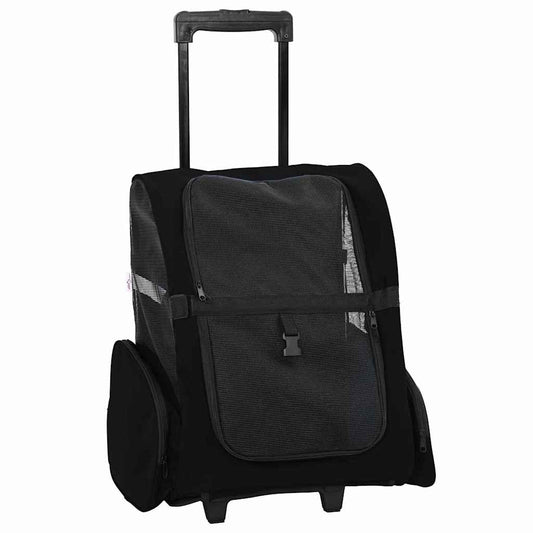 Carrinho para animais de estimação 3 em 1 Design Preto 48x32x(57-106) cm Tecido Oxford