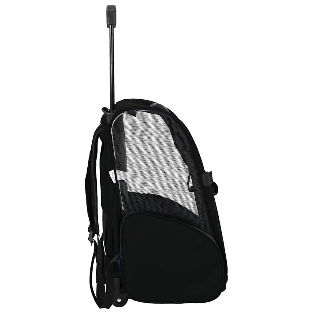 Carrinho para animais de estimação 3 em 1 Design Preto 48x32x(57-106) cm Tecido Oxford