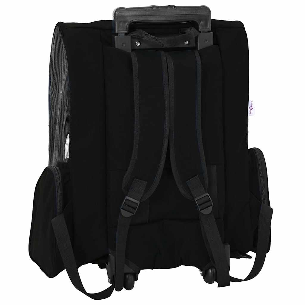 Carrinho para animais de estimação 3 em 1 Design Preto 48x32x(57-106) cm Tecido Oxford