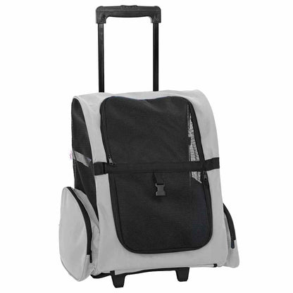 Carrinho para animais de estimação 3 em 1 Design Cinza 48x32x(57-106) cm Tecido Oxford