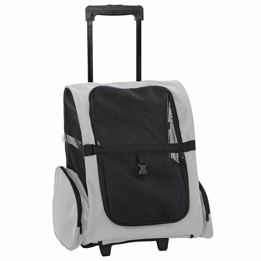 Carrinho para animais de estimação 3 em 1 Design Cinza 48x32x(57-106) cm Tecido Oxford