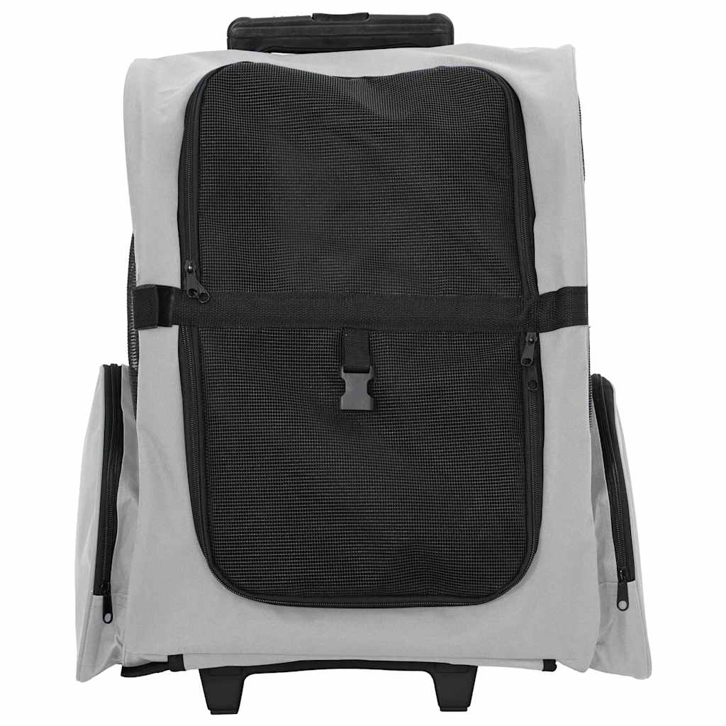 Carrinho para animais de estimação 3 em 1 Design Cinza 48x32x(57-106) cm Tecido Oxford